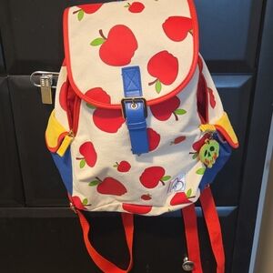 Disney Red and Blue Apple Print Kids Backpack